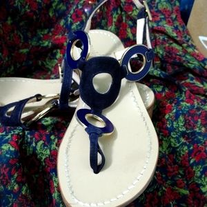 Paolo Ferrara Navy SLINGBACK Sandals